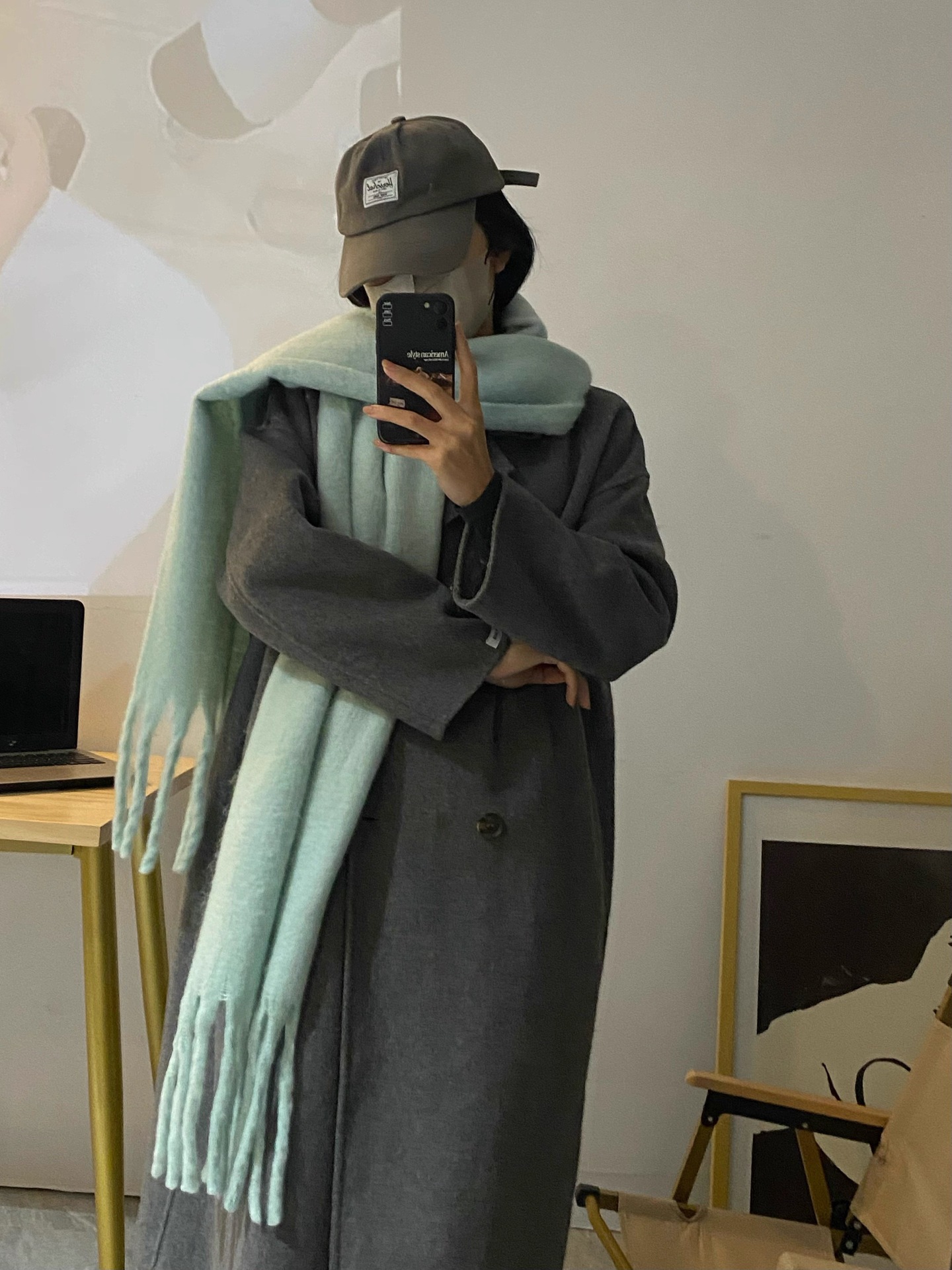 Picture of Maillard new striped scarf women's autumn and winter thickened warm neck snood student versatile solid color scarf manufacturer cross-border