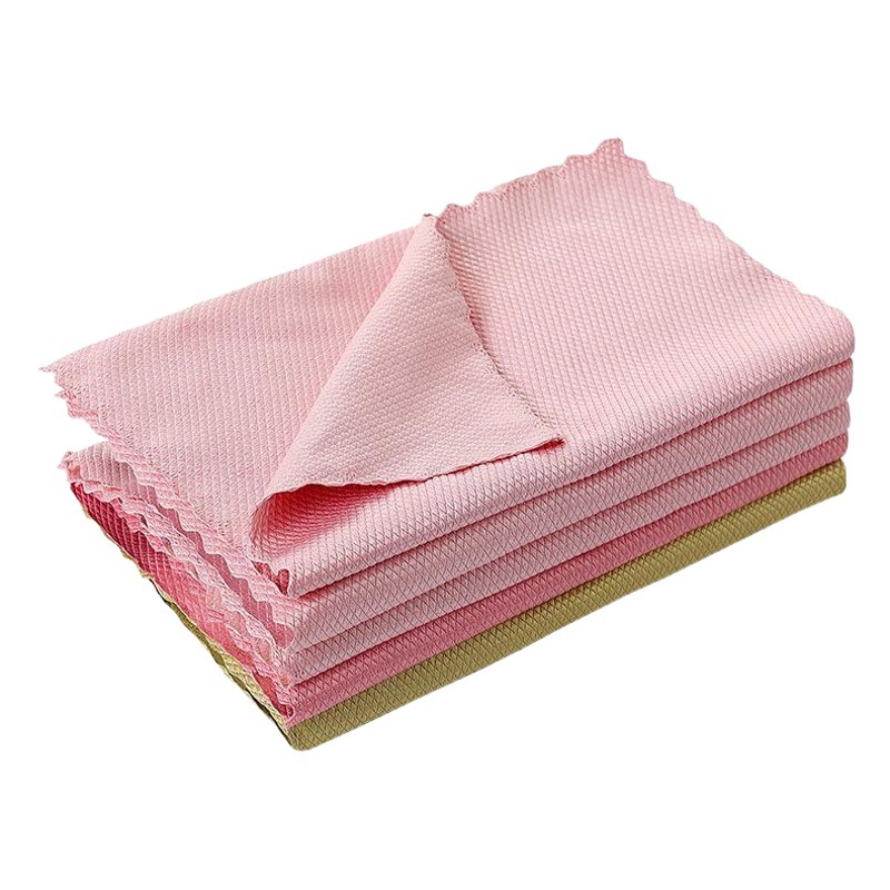 Picture of Special fish scale cleaning cloth for glass cleaning, household cleaning cloth, kitchen oil-removing seamless absorbent towel