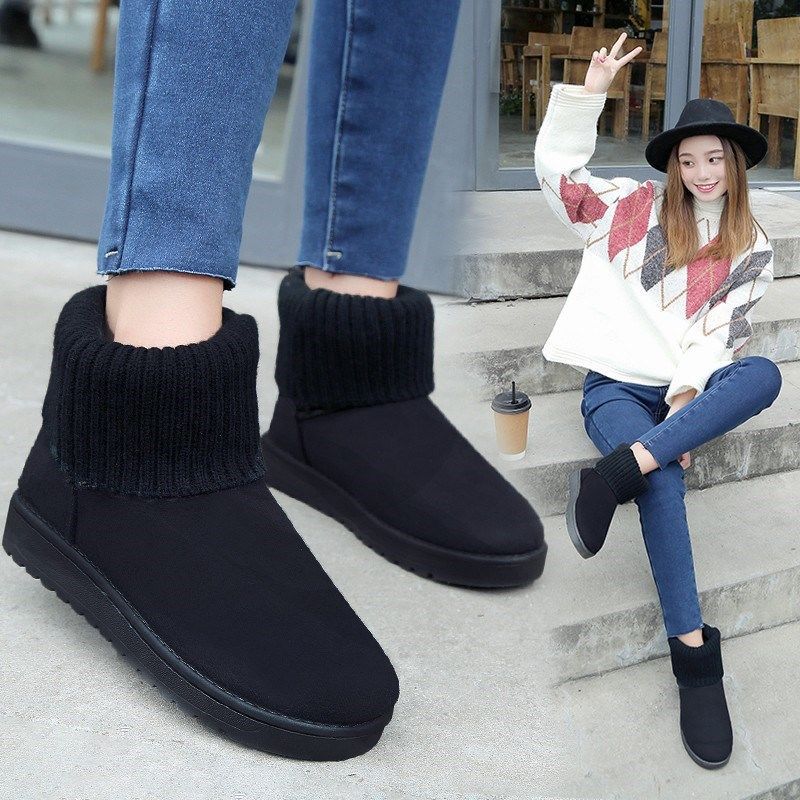 Snow boots women 2024 new winter fleece-lined thick bottom outdoor northeast cold-proof cotton boots non-slip warm cotton shoes