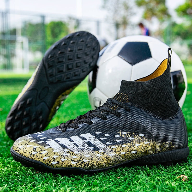 Football shoes tf broken nails men's high-top children's boys adult teenagers spike competition special student training shoes
