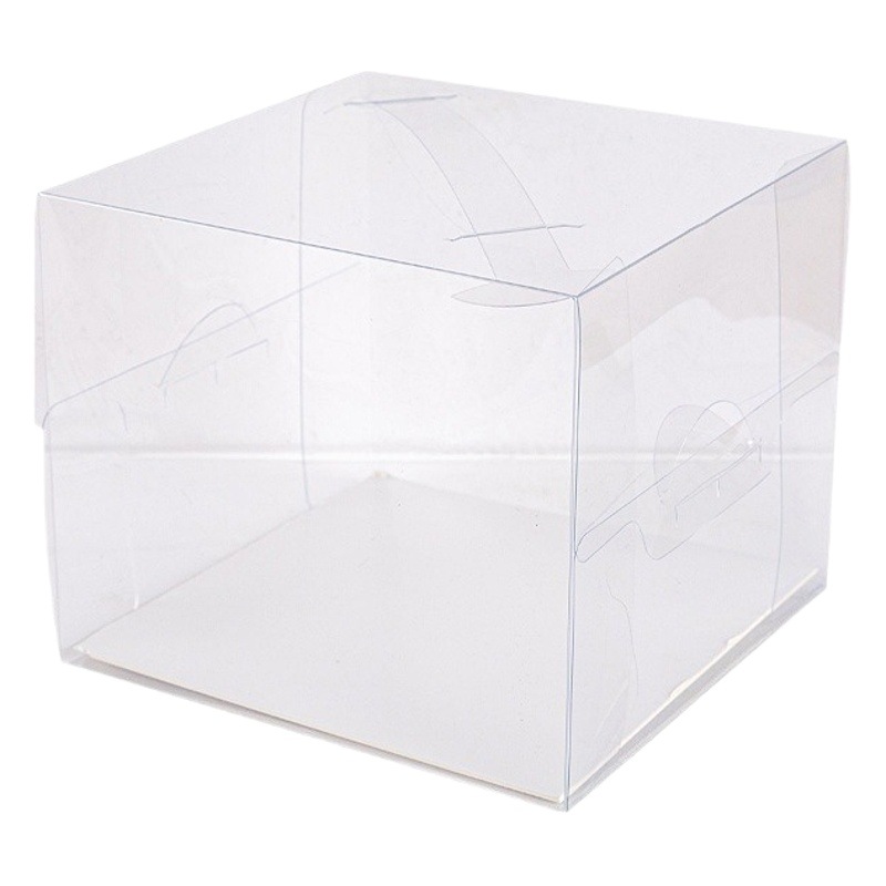 in stock wholesale transparent portable square 4 inch birthday cake packaging box mini dessert baking packaging cake box