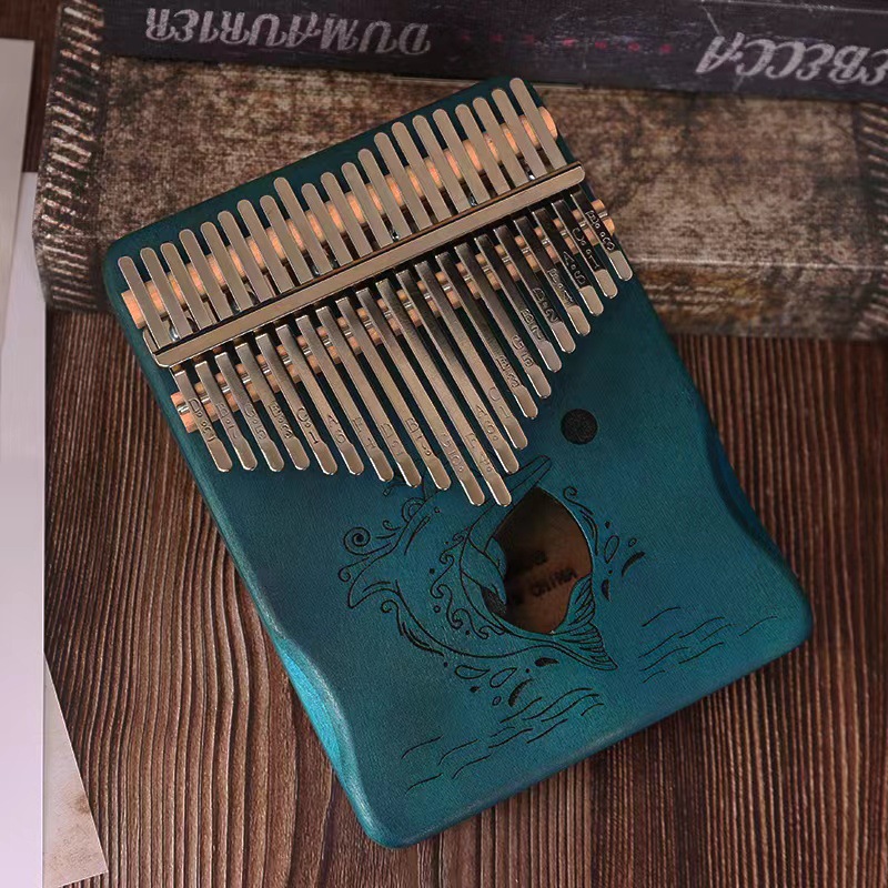 Picture of Thumb Piano 17-Tone Kalimba Kalimba 21-Tone Kalimba Finger Piano Instrument Solid Wood Rainbow Model