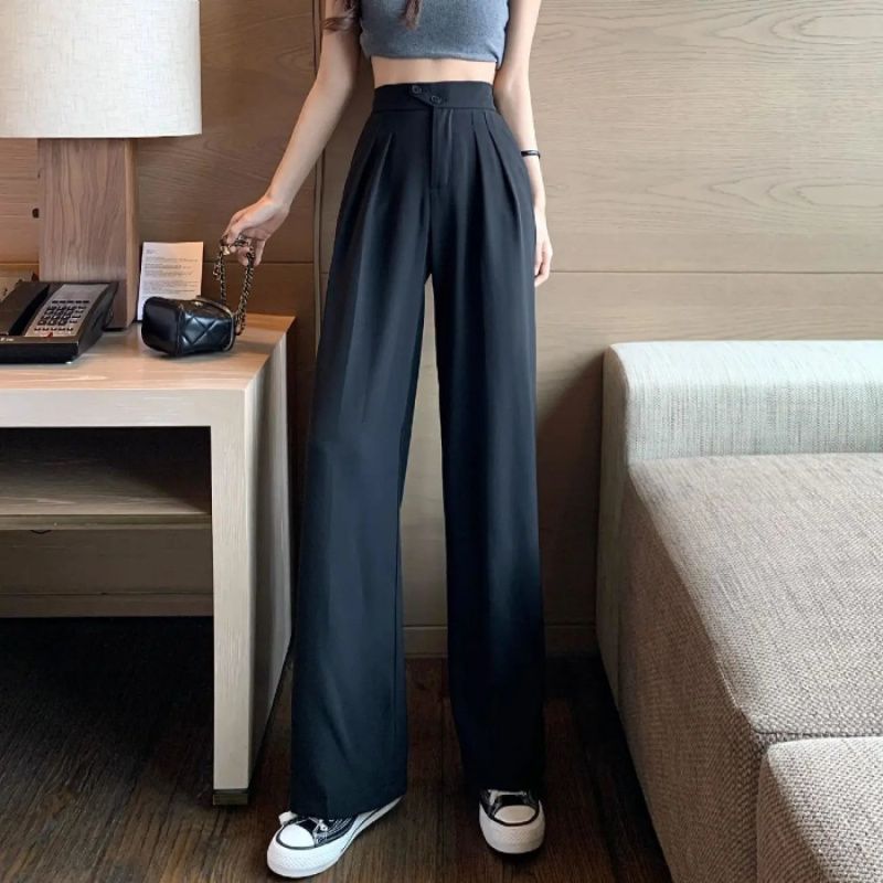 Picture of Cross-border 2024 Autumn Korean Style New Style Pants Wide Leg Pants Women's High Waist Loose Casual Wide Trendy