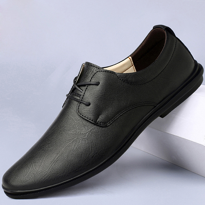 Men's Shoes Autumn New Business Casual Leather Shoes Breathable Trendy British Style Fashion Soft Bottom Car Shoes Doug Shoes Men