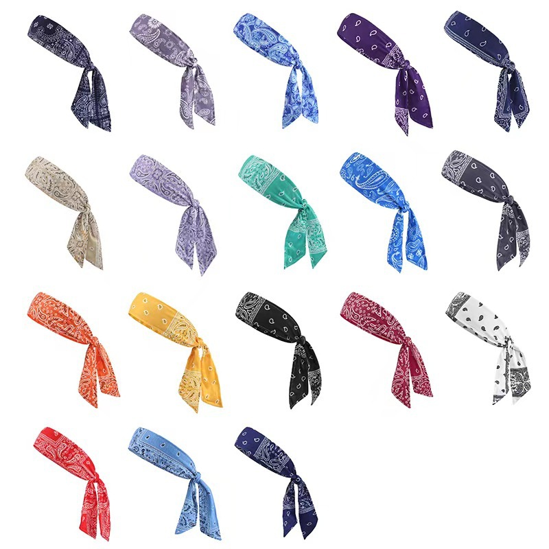 Picture of European and American Cashew Flower Street Sports Headscarf Strap Riding Running Sweat Absorbing Headband Summer Cooling Ice Silk Hair Band