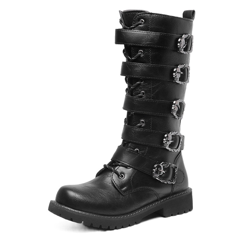Men's Boots Korean Style Trendyy Boots Men's High Boots Side Zipper Men's Boots Cosplay Shoes Performance Boots 555