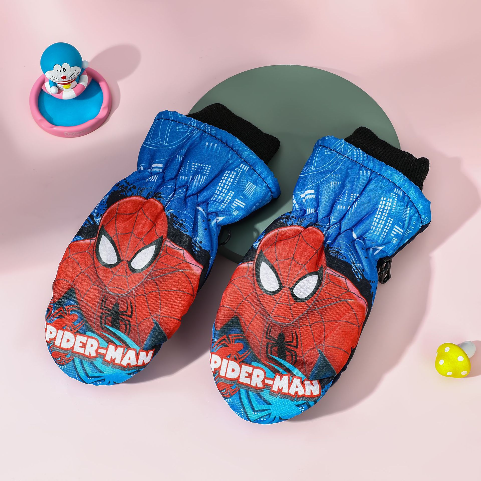 Picture of Carefully Selected Cartoon Printed Mittens Kidsren's Warm Gloves 2-6 Years Old Winter Outdoor Sports Windproof Ski Gloves