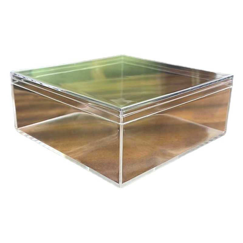 Acrylic PS transparent square 15*15*6cm hand-held decoration dust cover storage box
