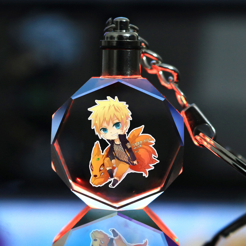 Picture of Naruto Peripheral Pendant Naruto Kakashi Sasuke I Ailuo Animation Luminous Crystal Keychain Wholesale