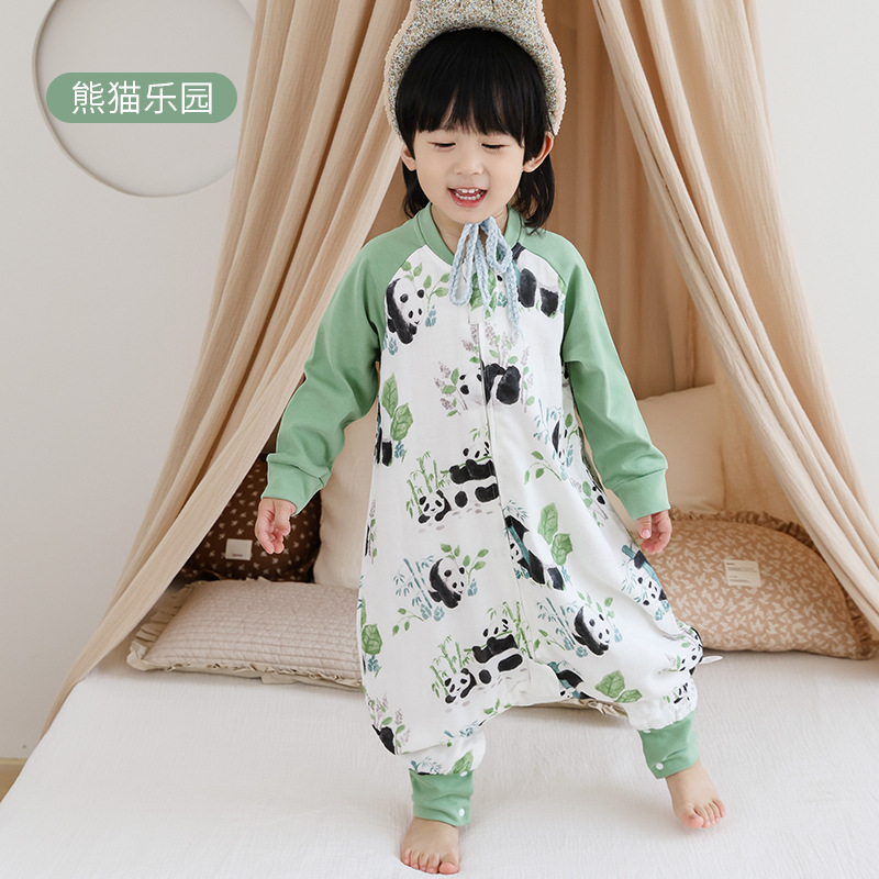 Picture of Cartoon Bamboo Cotton Gauze Sleeping Bag Baby Class a Summer Newborn Children's Home Clothes Baby Anti-Kick Quilt Breathable and Lightweight