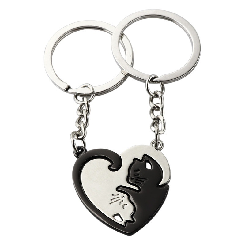 Love cat keychain couple commemorative gift keychain creative gift game handle keychain pendant customization