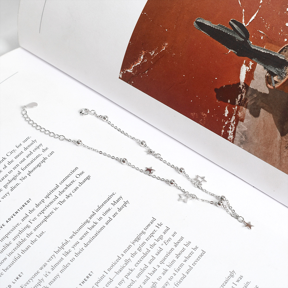 Picture of Personalized Minimalist Bead Five-pointed Star anklet s925 Sterling Silver Simple Women's Star anklet Beach Fashion Jewelry