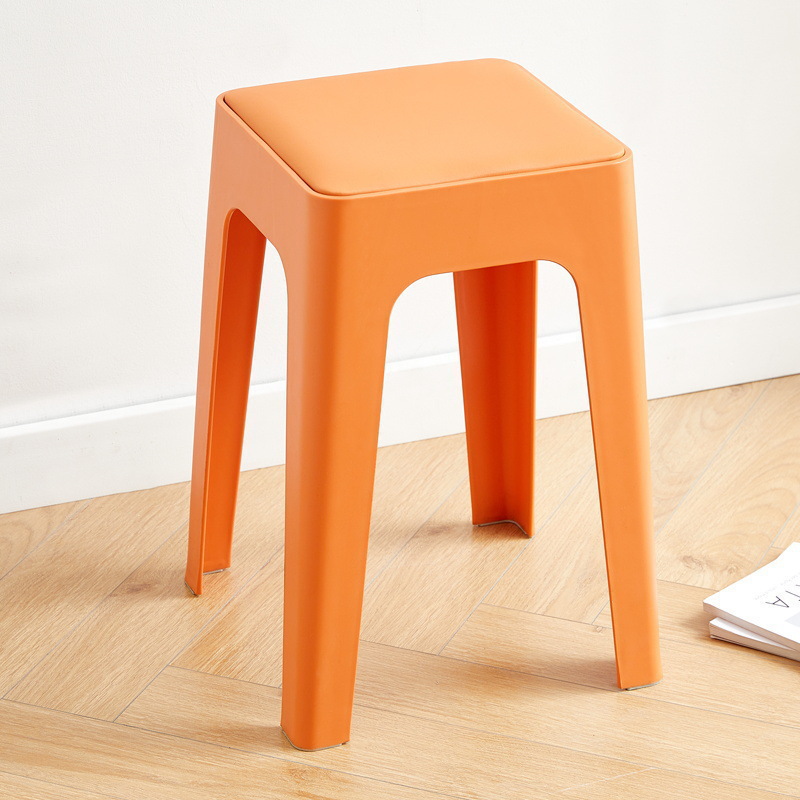 Picture of Plastic stool upholstery thickened household stackable living room modern simple bench comfortable for long sitting commercial dining chair