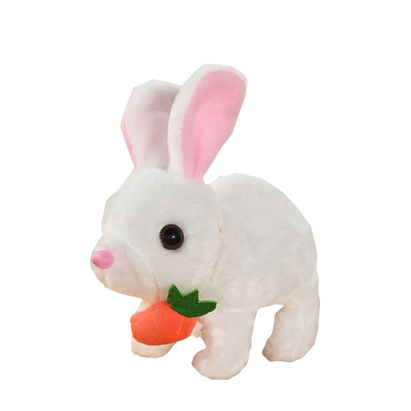 Picture of Plush electric small white rabbit simulation pet radish rabbit will run will call children play house girl pet toy