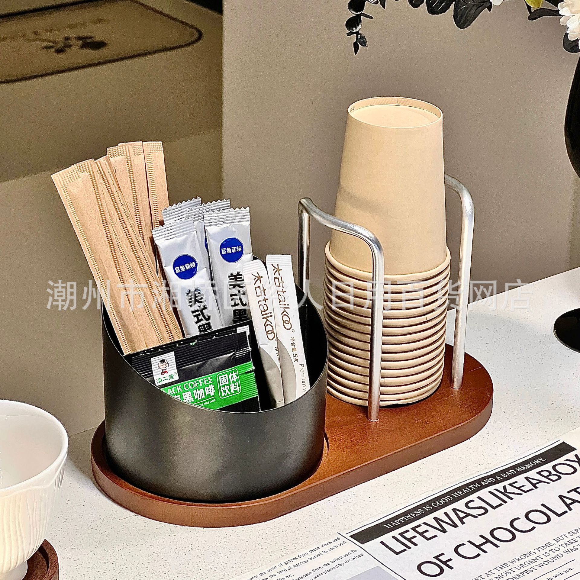 Picture of High-value Paper Cup Holder Disposable Cup Taker Desktop Coffee Table Storage Rack Tea Cup Coffee Cup Cup Holder