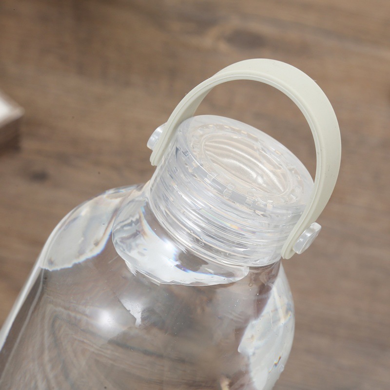 Picture of Muji Pingdi Ins Style Portable Cover Silicone Rope Plastic Water Bottle Simple Portable Water Cup Large Capacity Art