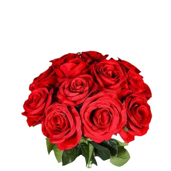 Picture of Simulated Rose Single Stem Silk Cloth Artificial Flower Wedding Home Auditorium Decoration Bouquet Wholesale Wedding Arrangement