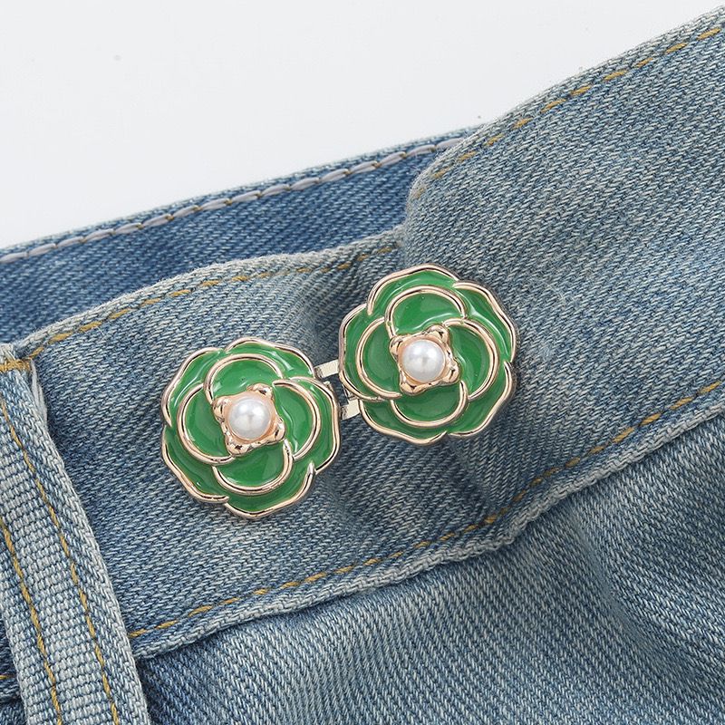 Picture of Chinese Knot Waist Buckle Pair Buckle Flat Bottom Removable Nail-free Seam-free Button Girl's Trouser Skirt Waist Size Change Artifact