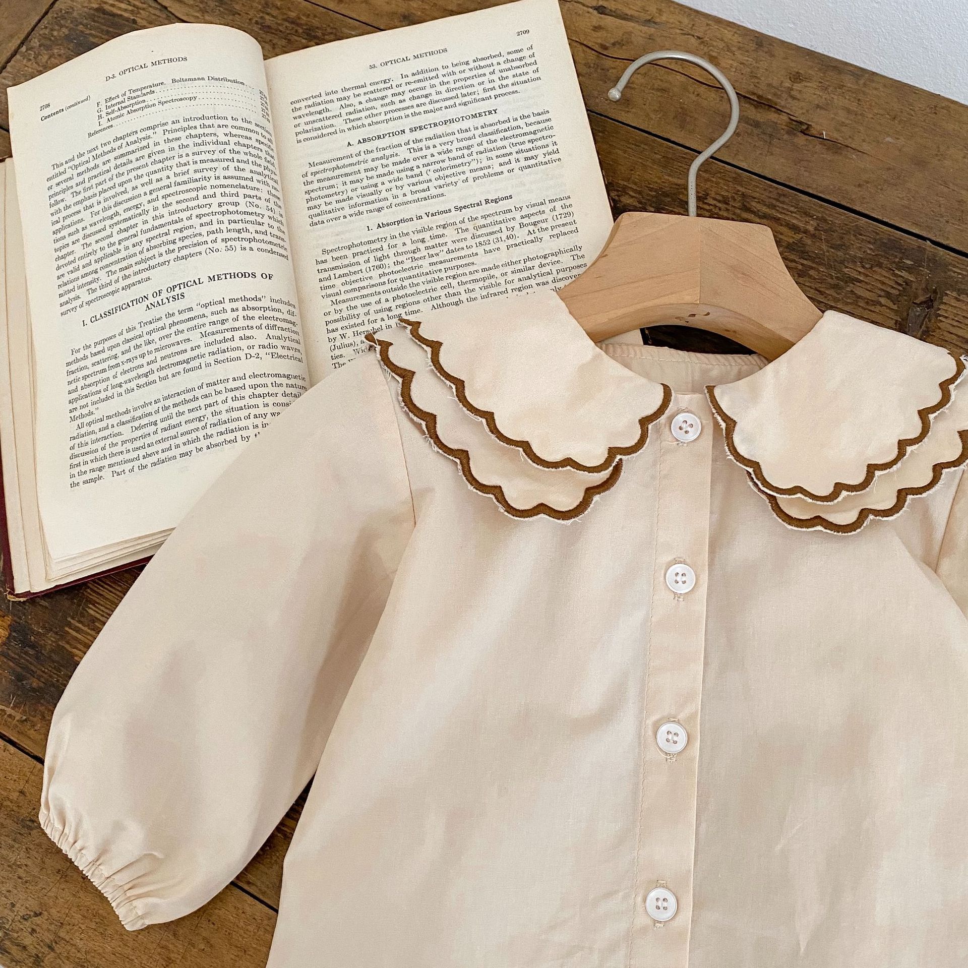 Picture of 2025 New Fashionable Baby Girl Sling Romper Bag Fart Clothes Baby Dress + Doll Collar Shirt Two-Piece Set