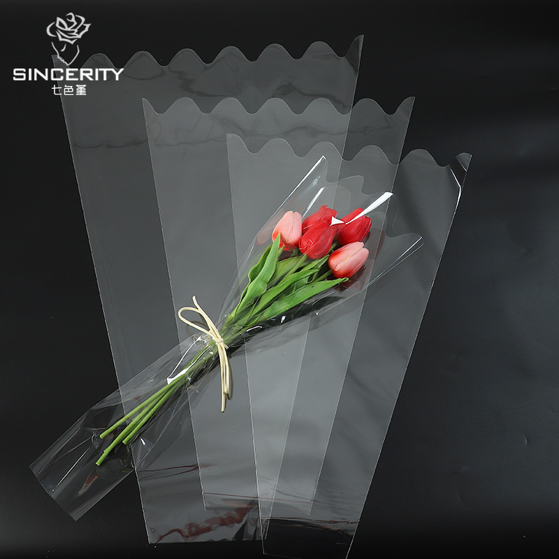 Zhuo Xian Wave Edge Fresh Cut Flower Bundle Bag Flowers Multi-Bag High Permeable Dustproof Multi-Bag Flowers Wrapping Paper