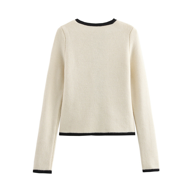 Picture of SAW AliExpress Independent Station European and American Style Women's Fashion Casual Crewneck Long Sleeve Bow Knitted Cardigan Jacket