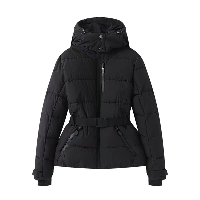 Picture of Cross-Border Aliexpress Hot-Selling Fashionable Ski Series Waist Hooded Versatile down Cotton Jacket for Women