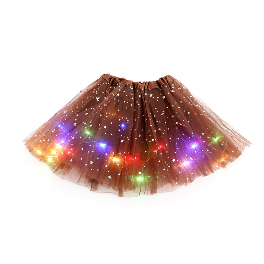 Picture of ins foreign trade European and American children's sequins led with light luminous tutu skirt luminous half-length mesh skirt light tutu skirt