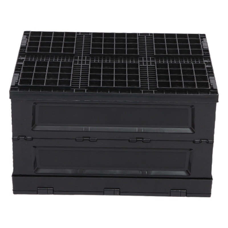 500-300 Folding Box Black with Cover Printable logo Printing Assembly Folding Turnover Box Vehicle Storage