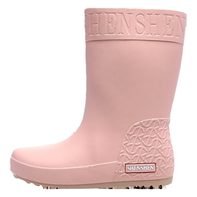 Women's Korean-style All-match Korean-style Waterproof Anti-slip Rubber Rain Boots fleece-lined Warm Internet Popular Taobao Cross-border Explosions