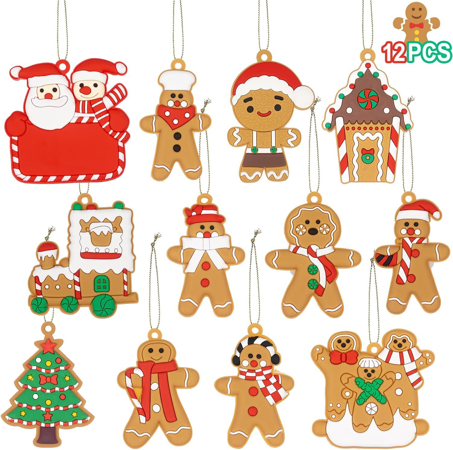 Amazon's same Christmas pendant ginger cake man ornaments teum shein hot cross-border special for help label