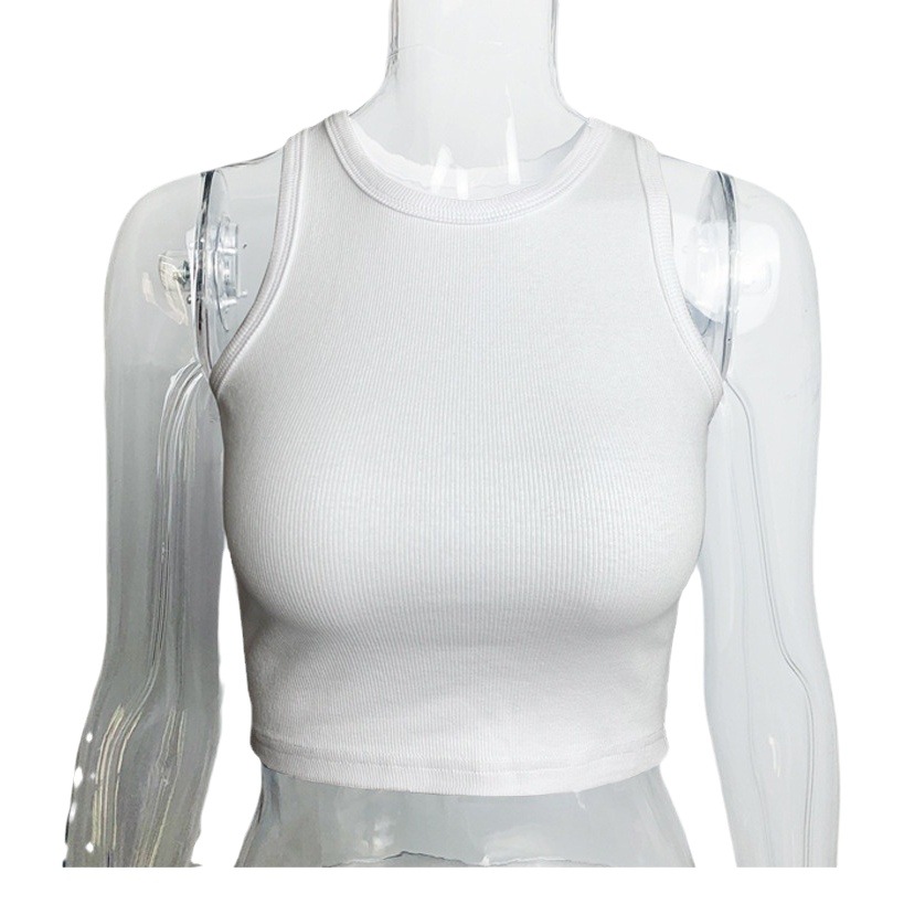Picture of White Camisole Women's Summer Outer Wear Short Bottoming Sexy Inner Wear Sexy I-Shaped Sleeveless Thai Top