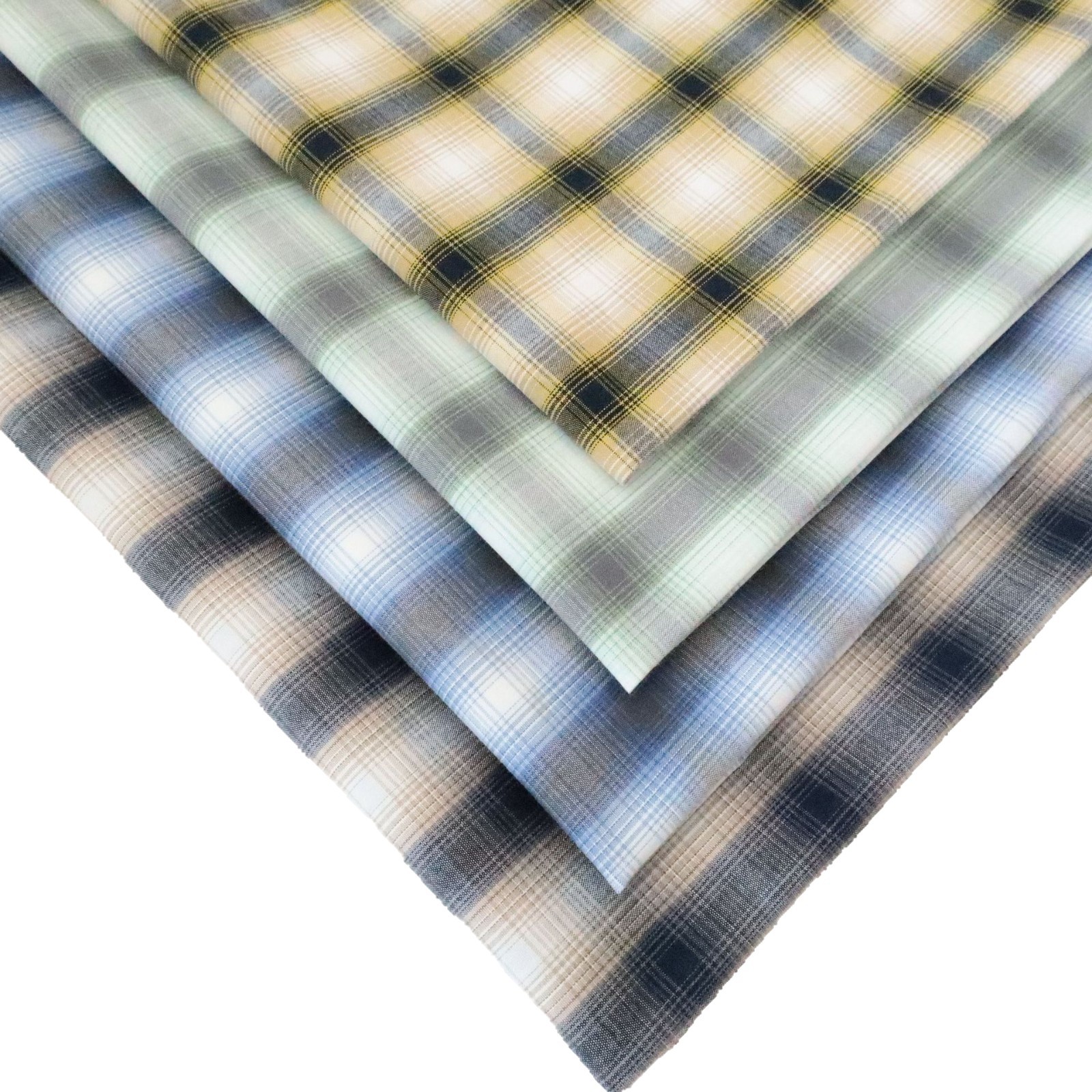 Picture of 40 cotton yarn-dyed shirt dress men's women's children's clothing in stock plaid fabric
