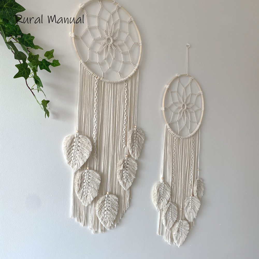 Picture of Nordic Leaf Dream Catcher Hand-woven Tapestry Homestay Home Background Wall Decoration Wall Hanging Amazon Supply
