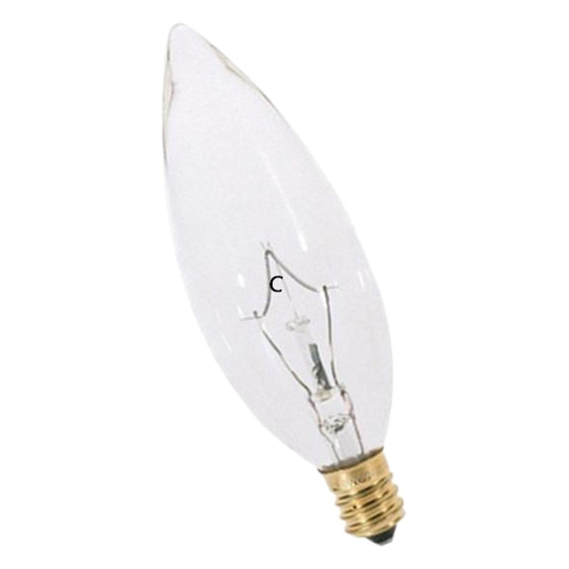 Picture of C32 120V60W Screw E12 Standard Incandescent Lamp Transparent Candle Bulb Chandelier Bulb Dimmable