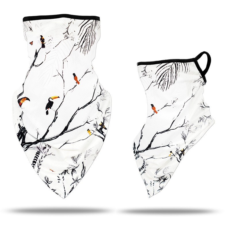 Picture of Ice Silk Ear Hanging Mask Triangle Towel Neck Set Mesh Sunscreen Outdoor Riding Fishing Windproof Scarf Men's and Women's Face Towel Summer