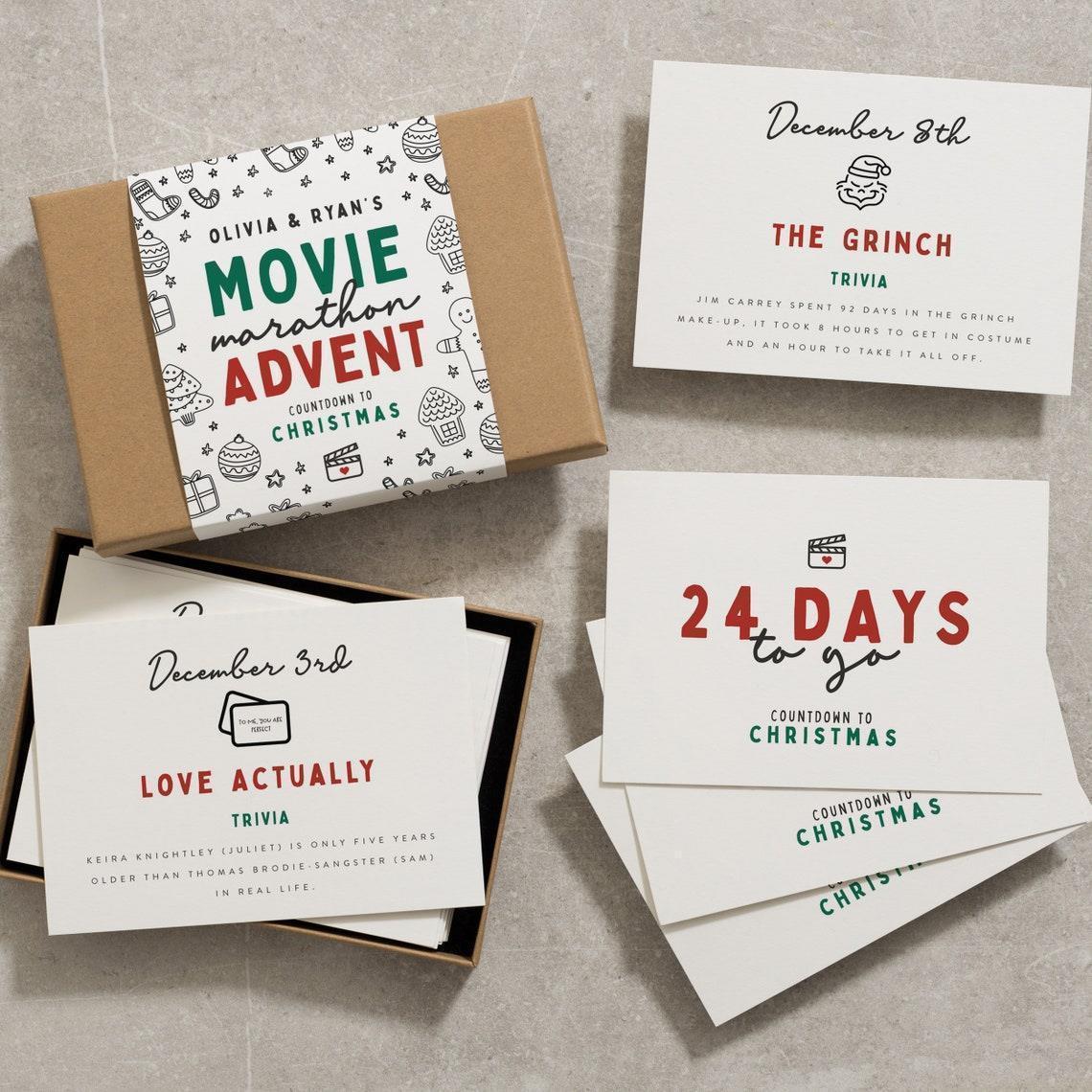 Christmas Advent Countdown Calendar Card 24 Days Gift