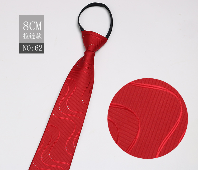 Picture of Factory Black Men's Tie Striped Blue Business Tie Lazy People Knot Free Zipper Tie in stock Wholesale