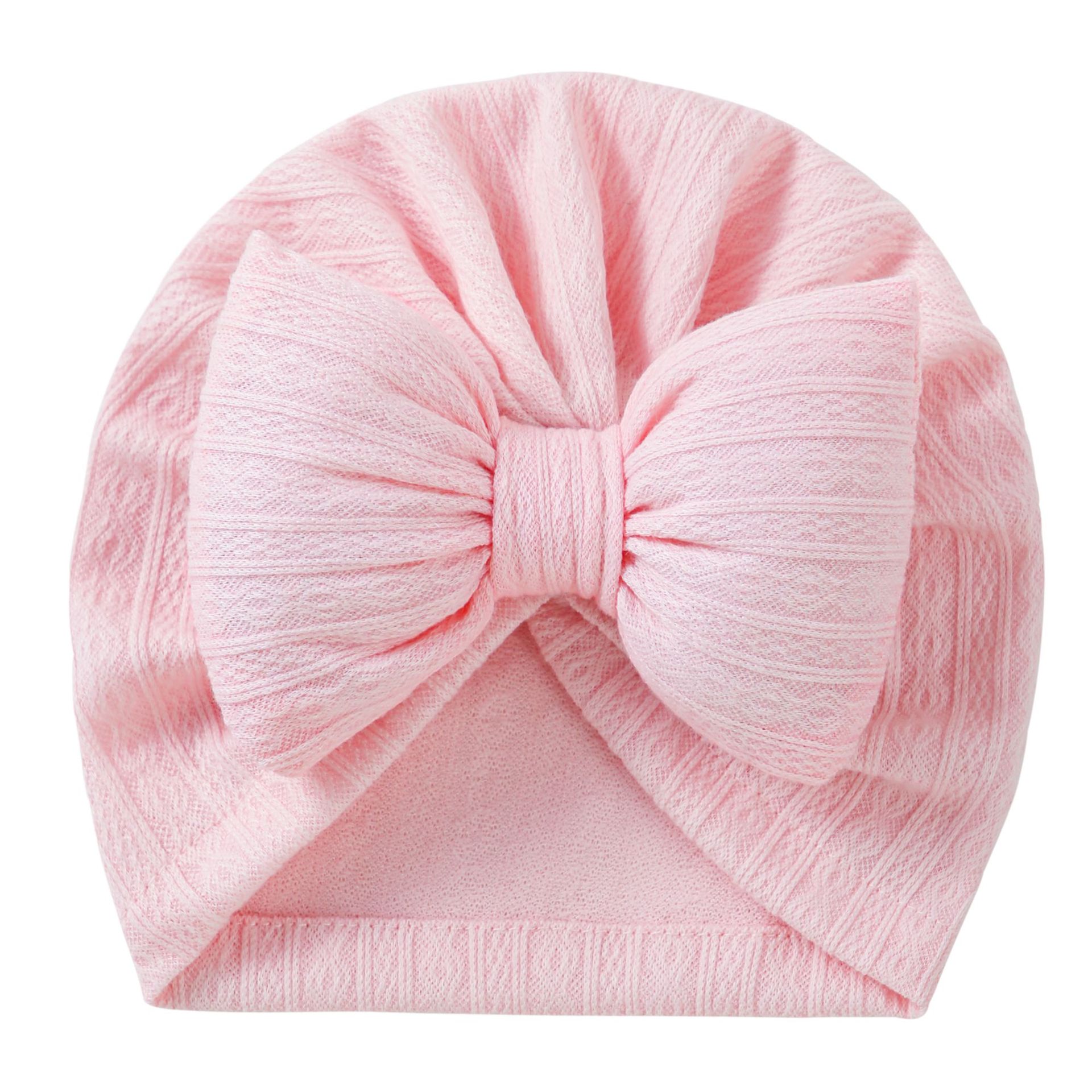 Picture of European and American New Baby Knitted Cotton-Filled Large Bow Kidsren's Pullover Hat Boat Hat Baby Turban Hat Ins Cross-Border