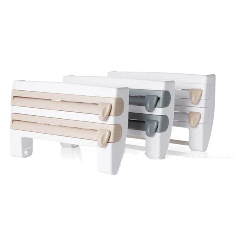 Kitchen plastic wrap storage rack with Cutter aluminum foil barbecue paper rack tissue holder towel storage rack