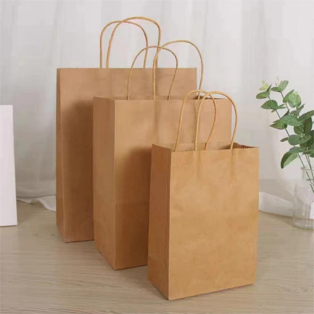 Kraft paper bag tote bag milk tea take-out packing bag FSCpaper bag tote kraft paper bag