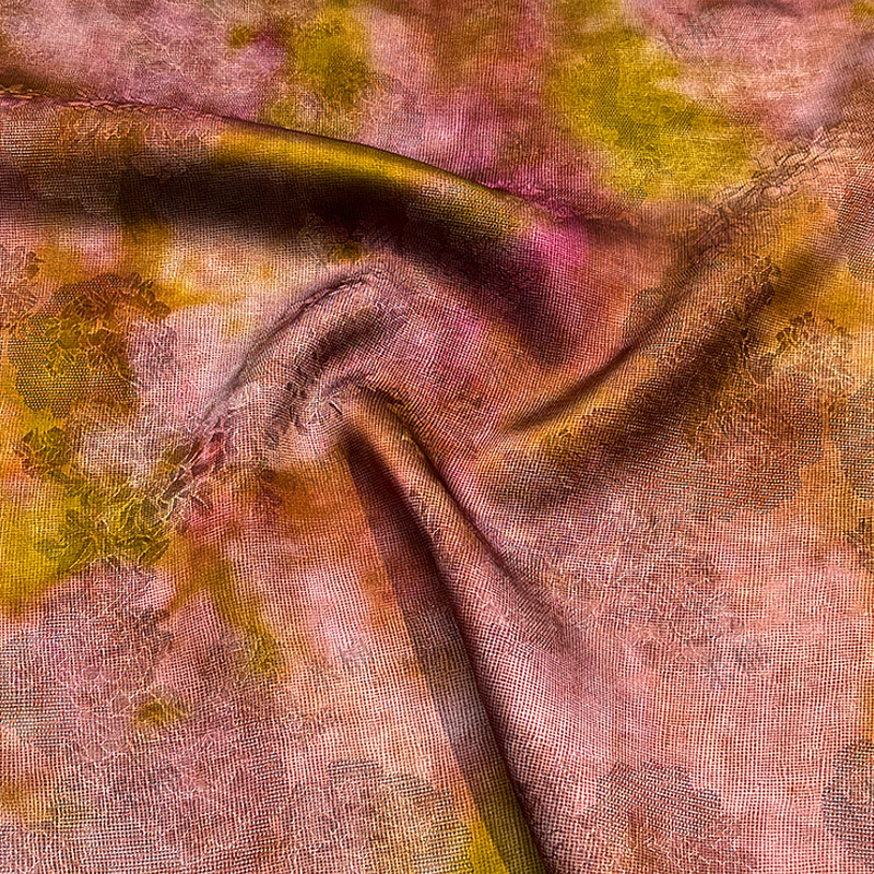 Picture of Streamer pink silk jacquard fragrant cloud gauze fabric new Chinese style shirt vest cheongsam handmade fabric