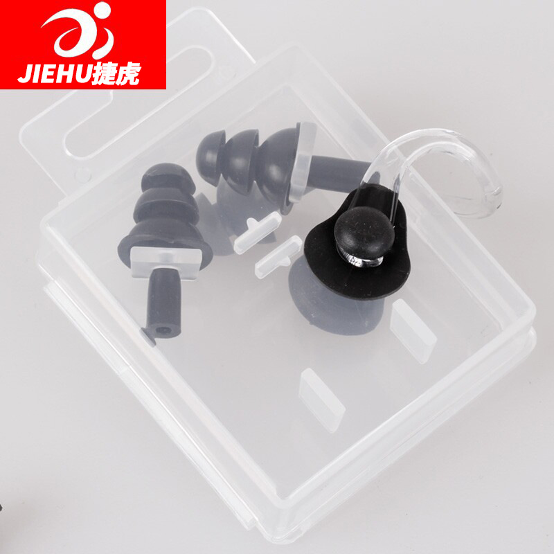 Picture of Silicone nose clip earplugs in stock wholesale swimming earplugs nose clip suit super soft mushroom earplugs nasal plug suit