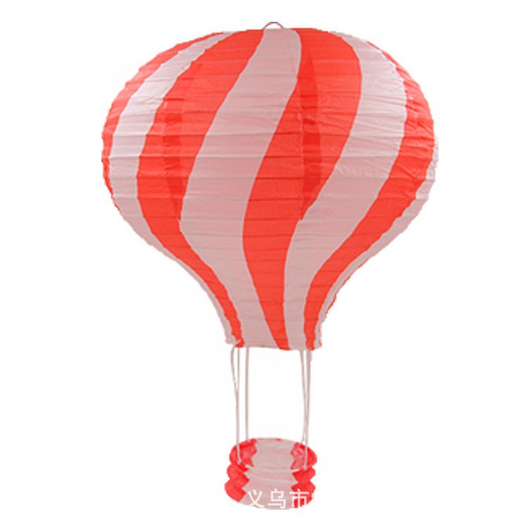 Picture of 2020 new manufacturers wholesale hot air balloon paper lantern two-color stitching rainbow export wedding paper lantern decoration
