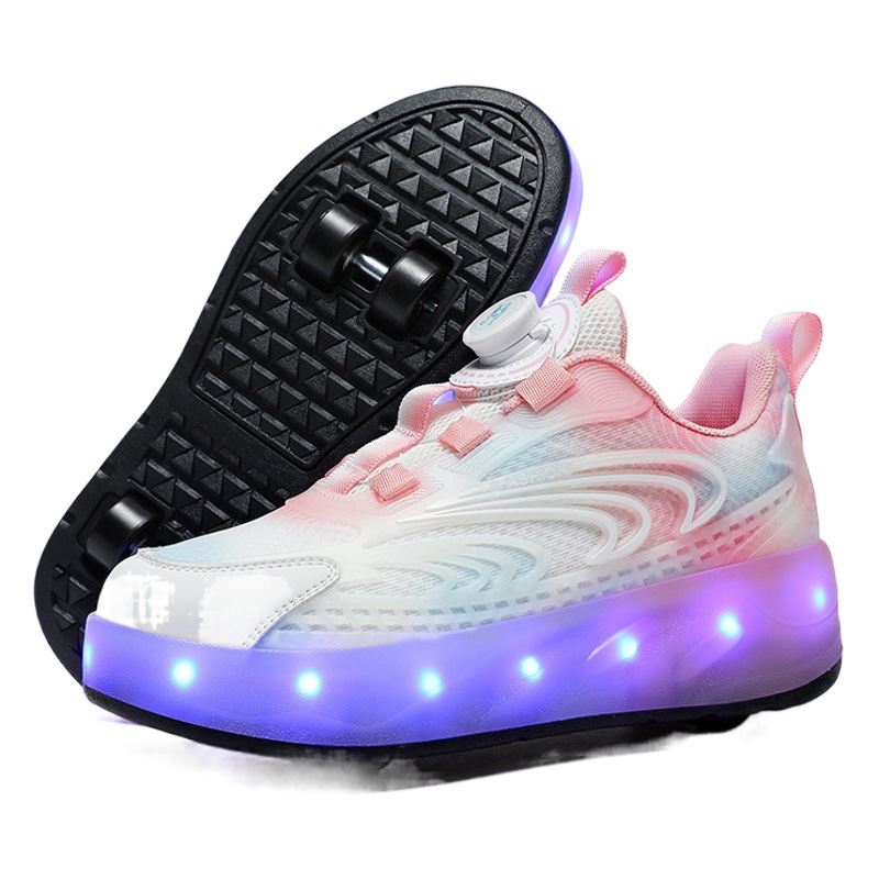 New heelloo shoes children men and women LED lights rechargeable two-wheel detachable youth entertainment leisure roller skates