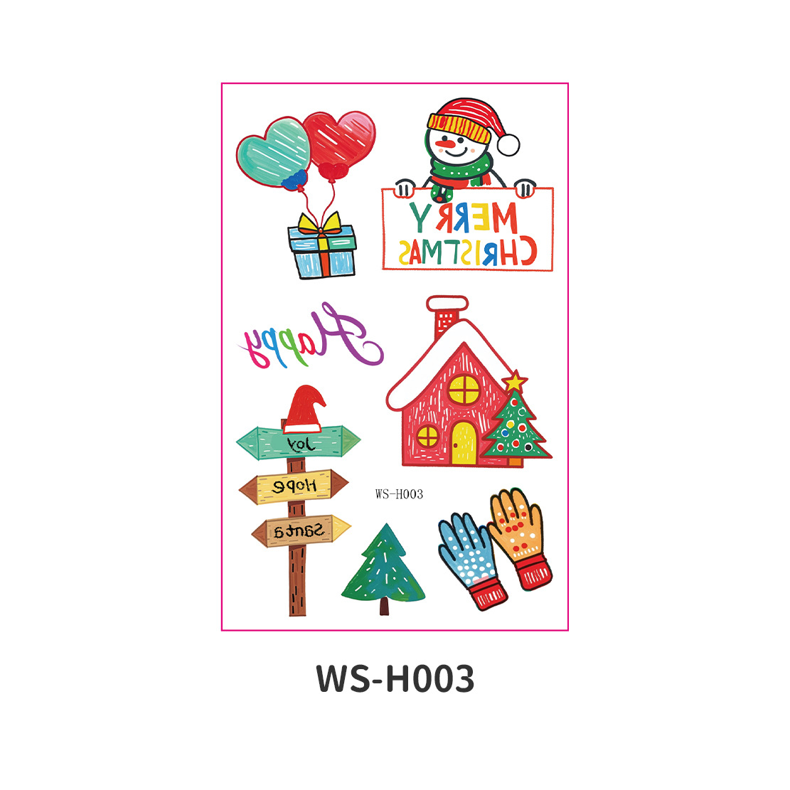 Picture of New Christmas Tattoo Sticker Children Cartoon Holiday Party Atmosphere Eco-friendly Waterproof Face Sticker Elk Tattoo Sticker