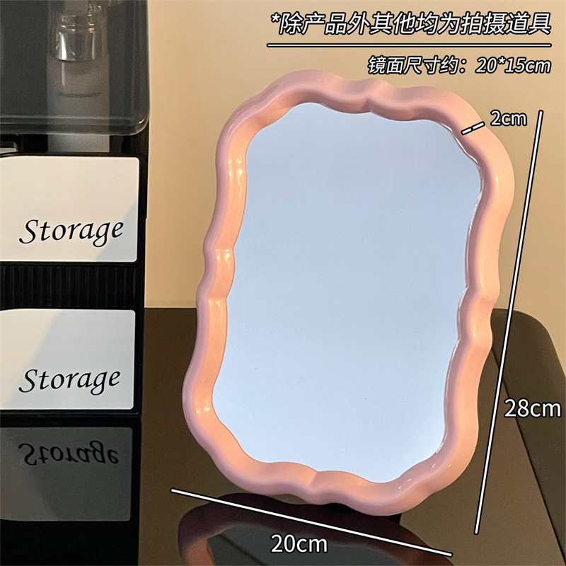 Picture of New flower mirror creative dormitory bedroom desktop high-value student dormitory makeup mirror desktop dressing mirror
