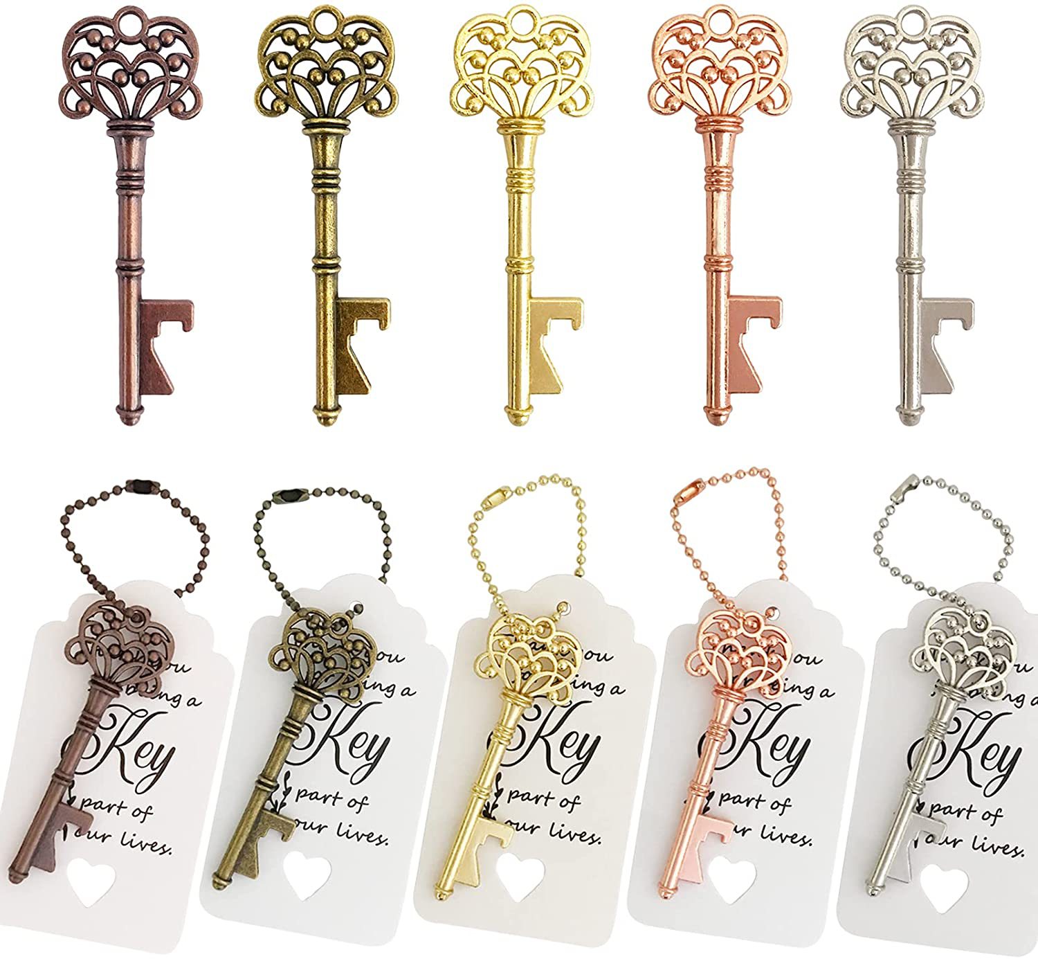 Retro Key Crown Bottle Opener 50 Pack Wedding Christmas Party Decoration Supplies