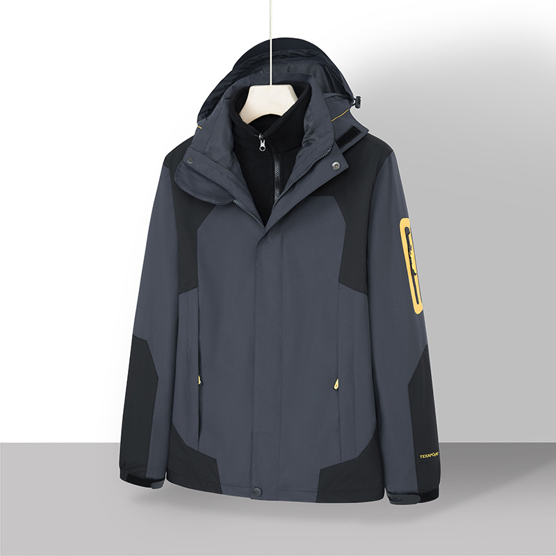 Picture of Autumn and Winter new outdoor two-piece jacket men's warm three-in-one couple jacket women's work clothes mountaineering clothes