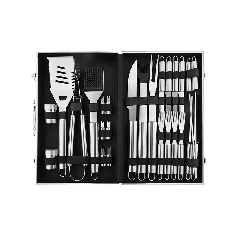 Picture of Amazon barbecue combination suit aluminum box Stainless Steel Grill suit bbq barbecue tool Grill combination