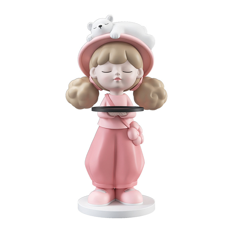 Picture of [Storage Speaker] Cream Style Girl Floor-Standing Ornament Home Decoration Living Room Tv Cabinet Next to Sofa Gift